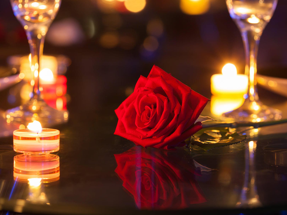 Rose with candles